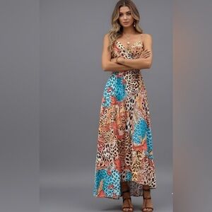 Leopard Print Cami Maxi Dress